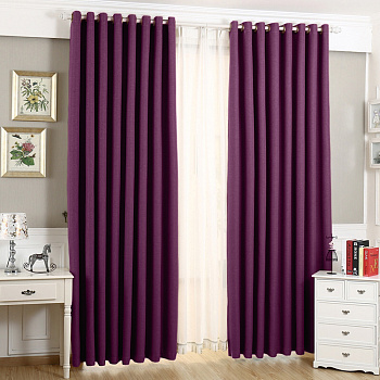Шторы блэкаут на люверсах цвет черничный арт - 2
