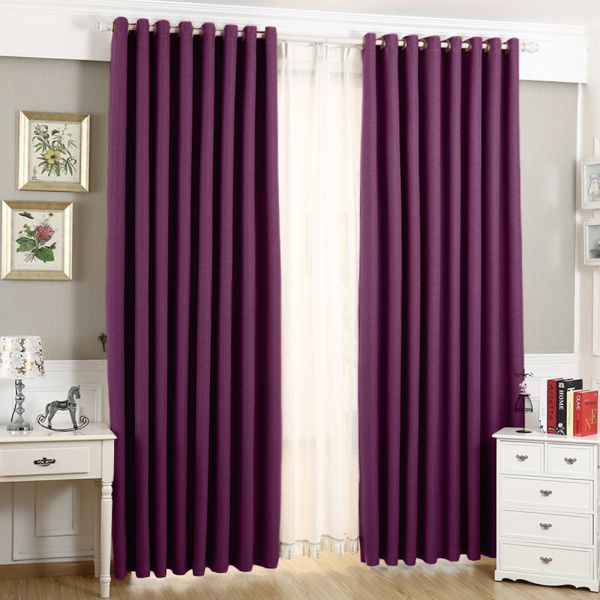 Шторы блэкаут на люверсах цвет черничный арт - 2