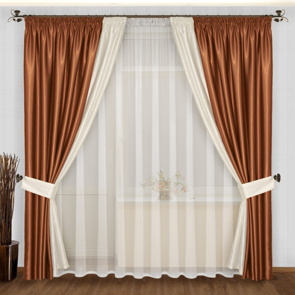 Двухцветные комбинированные шторы блэкаут арт - 29