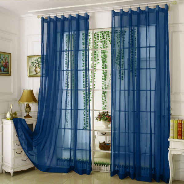 Тюль однотонные синий высотой до 3,50 м арт - 11