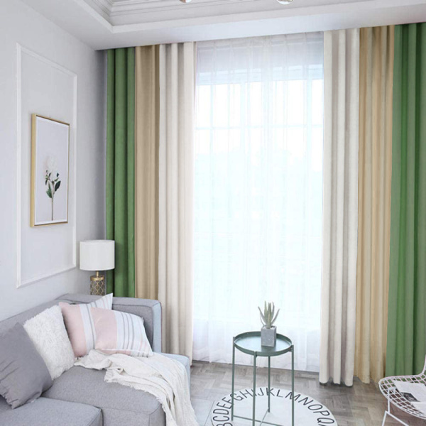 Трехцветные шторы блэкаут арт - 14