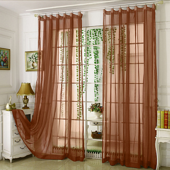 Тюль однотонные шоколадный высотой до 3,50 м арт - 10