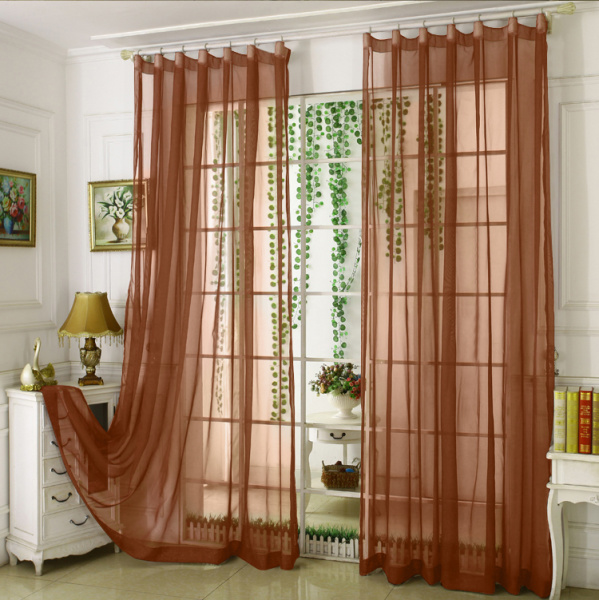 Тюль однотонные шоколадный высотой до 3,50 м арт - 10