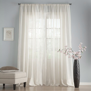 Готовый тюль цвет белый, матовый.