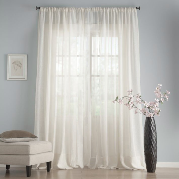 Готовый тюль цвет белый, матовый.