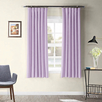 Короткие шторы блэкаут сиреневый ППР до подоконника арт - 17