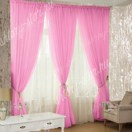 Тюль для гостиной и спальни Анет с задним белым тюлем в подарок - 5