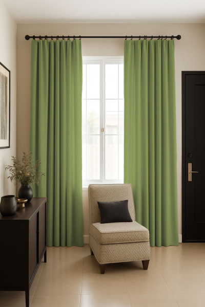 Шторы блэкаут зеленый по акции арт - ППР - 9