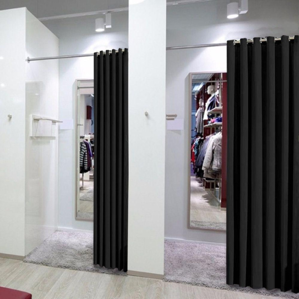 Шторы для примерочной на люверсах цвет черный арт-1